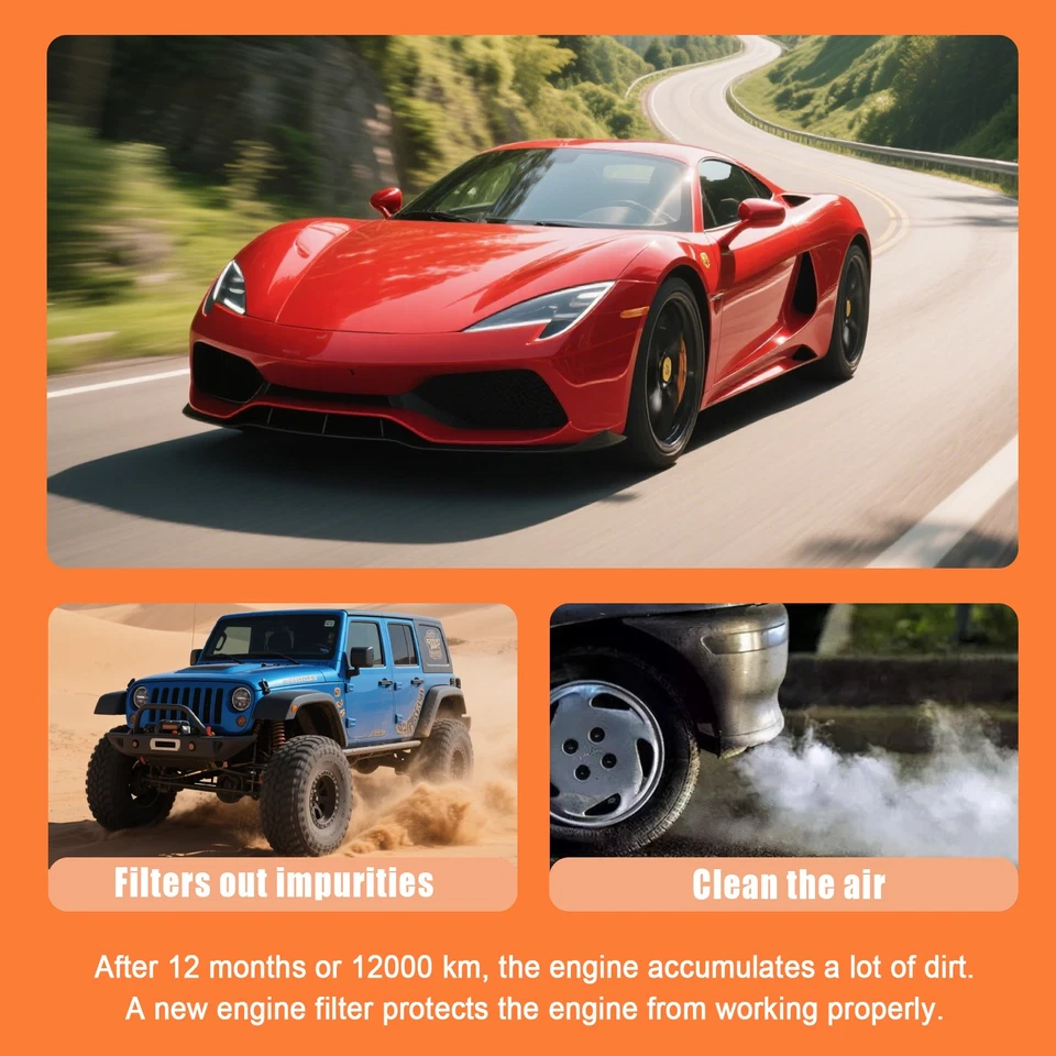 New Engine Air FIlter For Ford E150 E250 E350 E450 F150 F250 F350 F450 5.4L 6.8L Foto 3 de 4