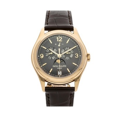 Patek Philippe Complications Annual Calendar Moon Phases Strap Watch 5146J-010