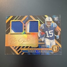 Panini Gold Standard Parris Campbell #285 Platinum /49 RC AU MEM Colts NFL