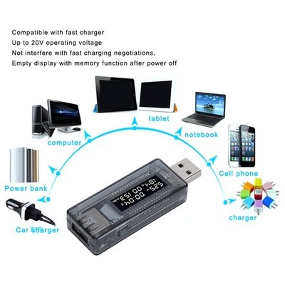 USB Tester Voltmeter Ammeter Power / Capacity / Mobile Power Testing Tool Fo SET