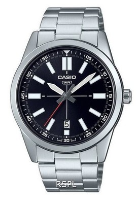 Casio Classic Analog Stainless Steel Date Black Dial MTP-VD02D-1E WR Mens Watch