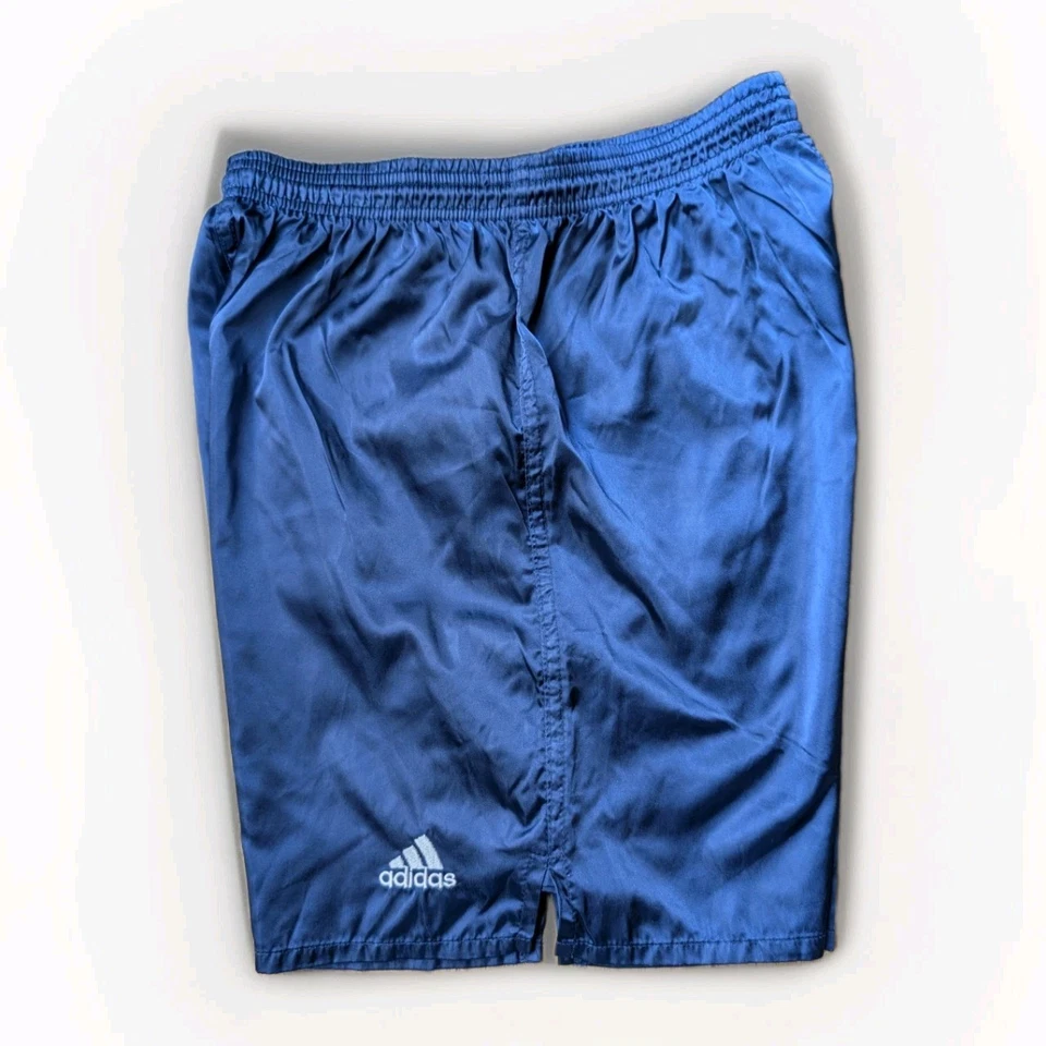 ADIDAS Genua Glanz Nylon Shorts S Fußball Turnhose Vintage blau Sport Retro Gym - Bild 4 von 4
