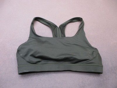 Dip Size L Womens Gray Lined Wireless Pull On Racerback Activewear Sport Bra 6L