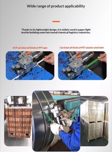 Utensile per reggiatura pneumatico A19/25 portatile hot-melt completo di reggiatura  - Foto 10 di 28