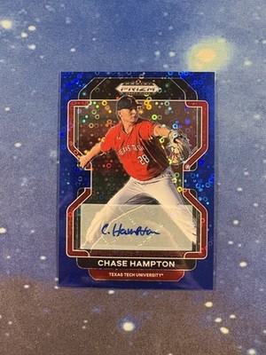 Chase Hampton 2022 Panini Prizm Draft Picks #PDP190 Blue Disco Donuts AUTO /25