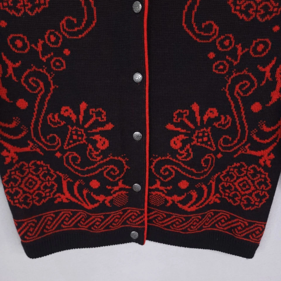 De Colección Pendleton Cárdigan Suéter Mujer L Negro Manga Larga Lana Virgen Cowichan Foto 2 de 4