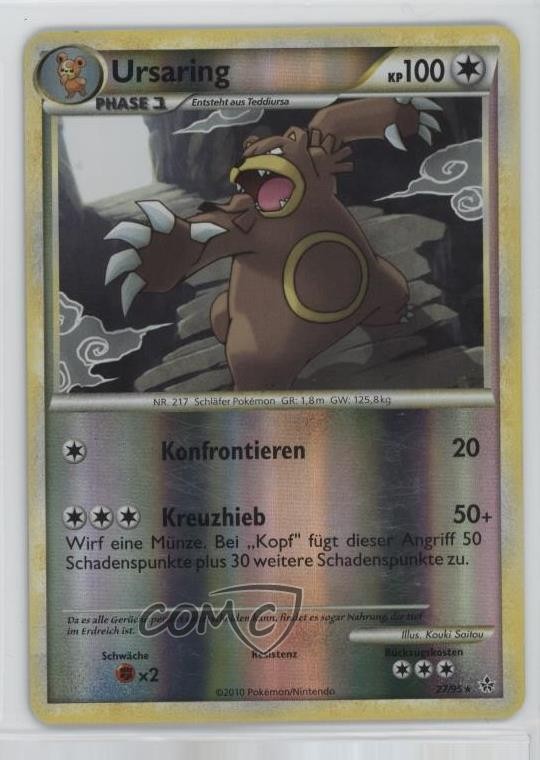 Ursaring Reverse Foil Pokémon HeartGold & SoulSilver Unleashed #27 2010