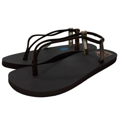 Sanuk Yoga Sling Fling Sandals Womens 10 Minimalist Flip Flops Bronze Strappy