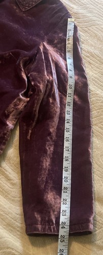 J.Jill Womens Jacket Blazer Boho Crushed Velvet Purple Floral Embroidery Size XL - Picture 20 of 20