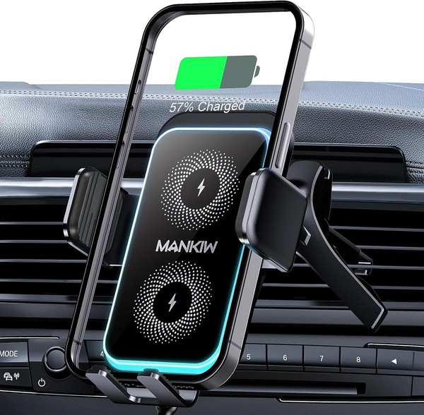 Mankiw Handyhalterung Auto Mit Ladefunktion, 15W Induktive Ladestation Auto-image