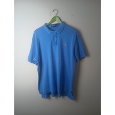 Polo Ralph Lauren Blue Polo Shirt Men's XL Cotton Short Sleeve Preppy Classic