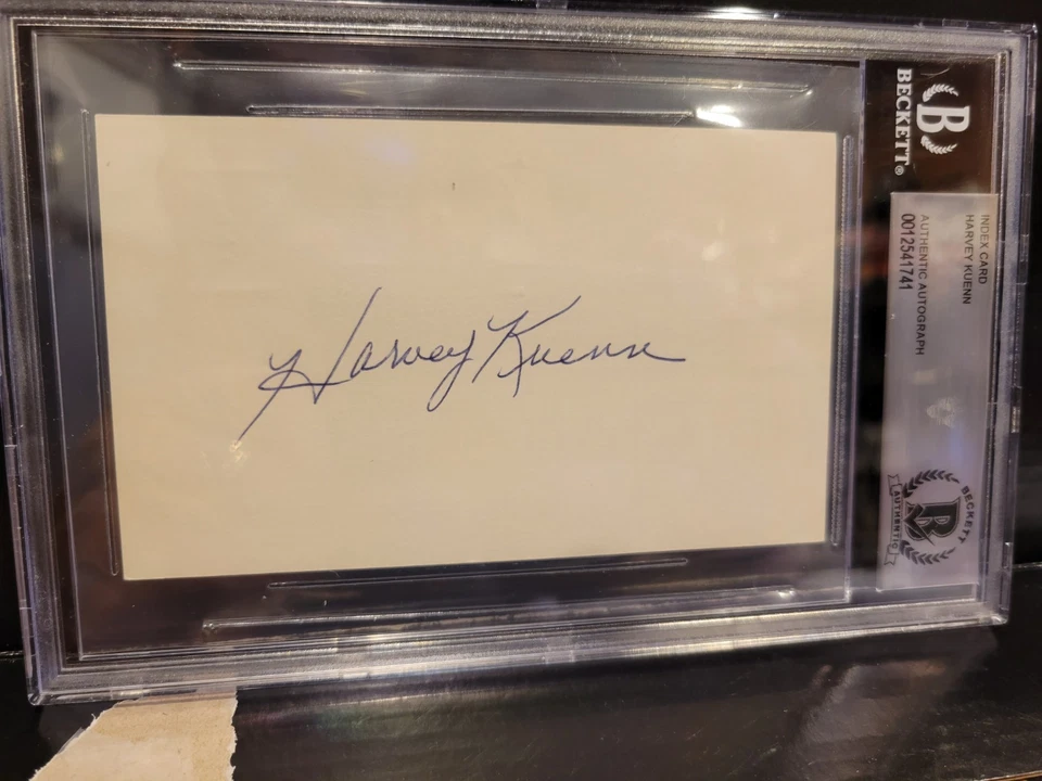  Index Card: Harvey Kuenn Auto BSG AUTHENTIC AUTO Detroit Tigers  - Image 2 of 3