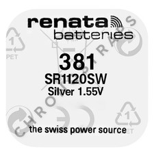 Renata 381 / SR1120SW Swiss Made Silver Oxide Watch Battery