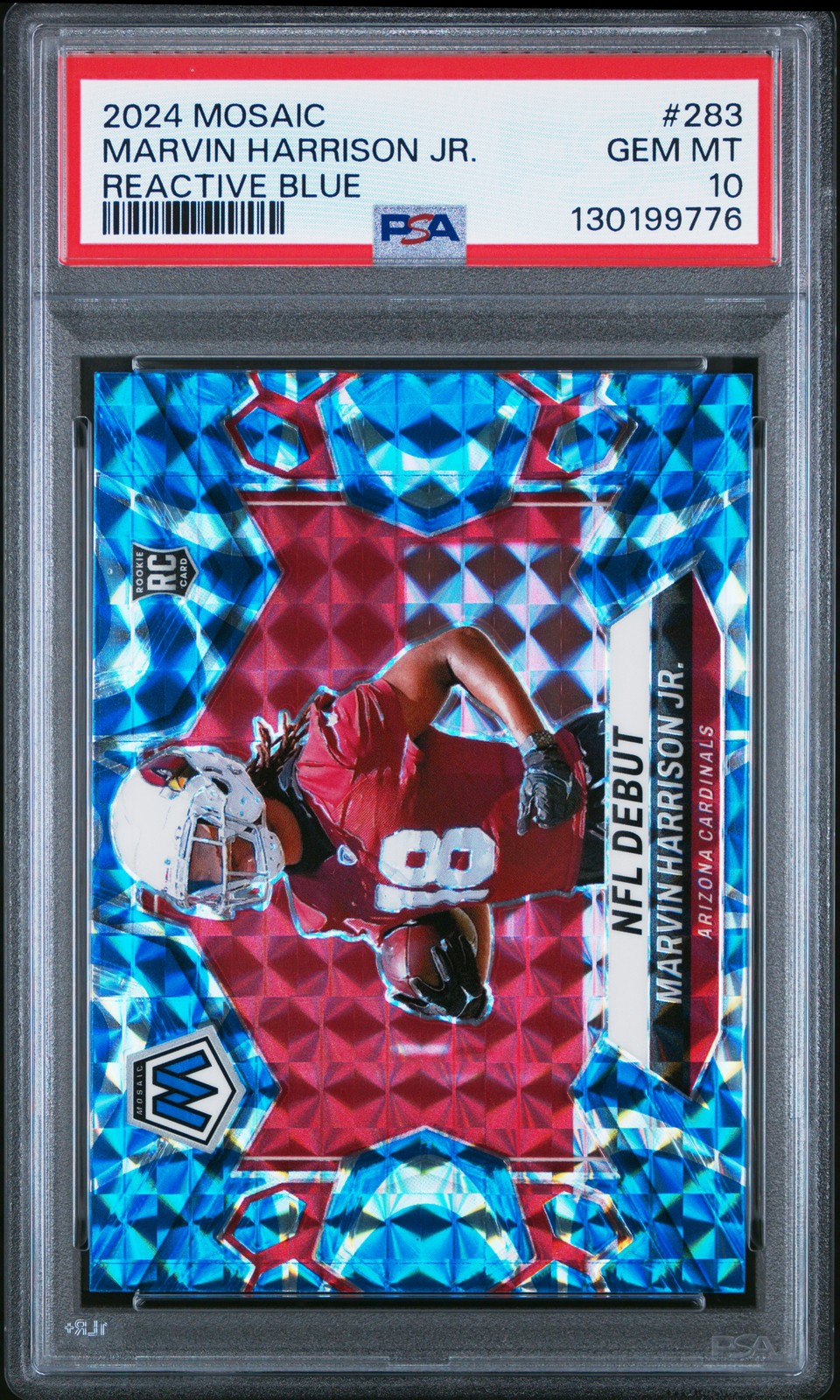 2024 PANINI MOSAIC REACTIVE BLUE #283 MARVIN HARRISON JR. PSA 10