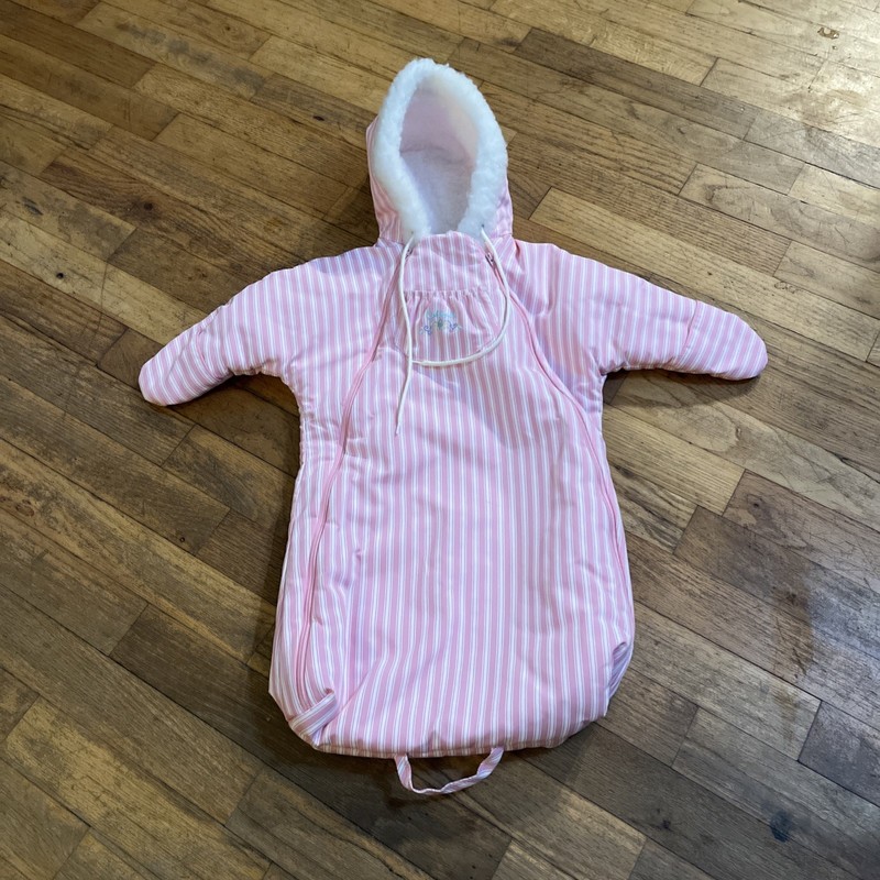 Vintage OshKosh Bigosh 0-9M Polyester Lined Embroidered Bunting Snowsuit Pink