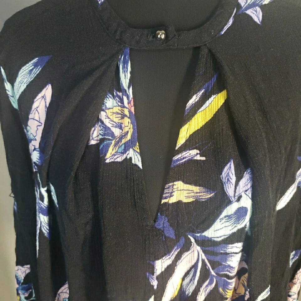 Free People XS 树秋千束腰上衣礼服夜间组合花卉波西米亚节日 — 第 2/4 张图片