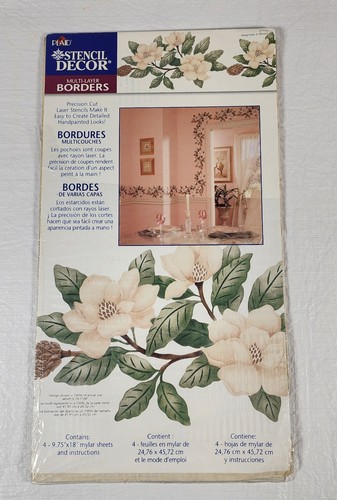 Plaid Stencil Decor Multi Layer Borders 26709 Magnolia Blossoms FREE SHIPPING