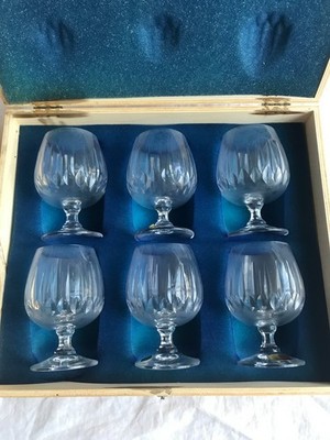 Set Of 6 Spiegelau  Brandy Glasses West Germany Crystal Glass NEW