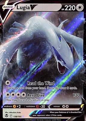 Pokemon SWSH12: Silver Tempest Lugia V #138/195 Ultra Rare,Holo