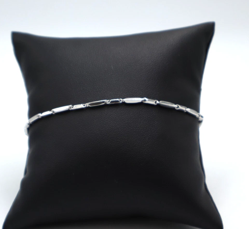 Armband Männer aus Weißgold Massiv 18k Vintage Italien mesh A Haarspange - Bild 2 von 4