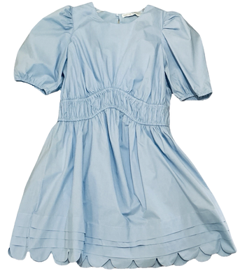 scalloped dress blue Adelyn Rae: Danica 3D Embroidered Scalloped Mini Dress: Blue – The Squad  Boutique main image 1