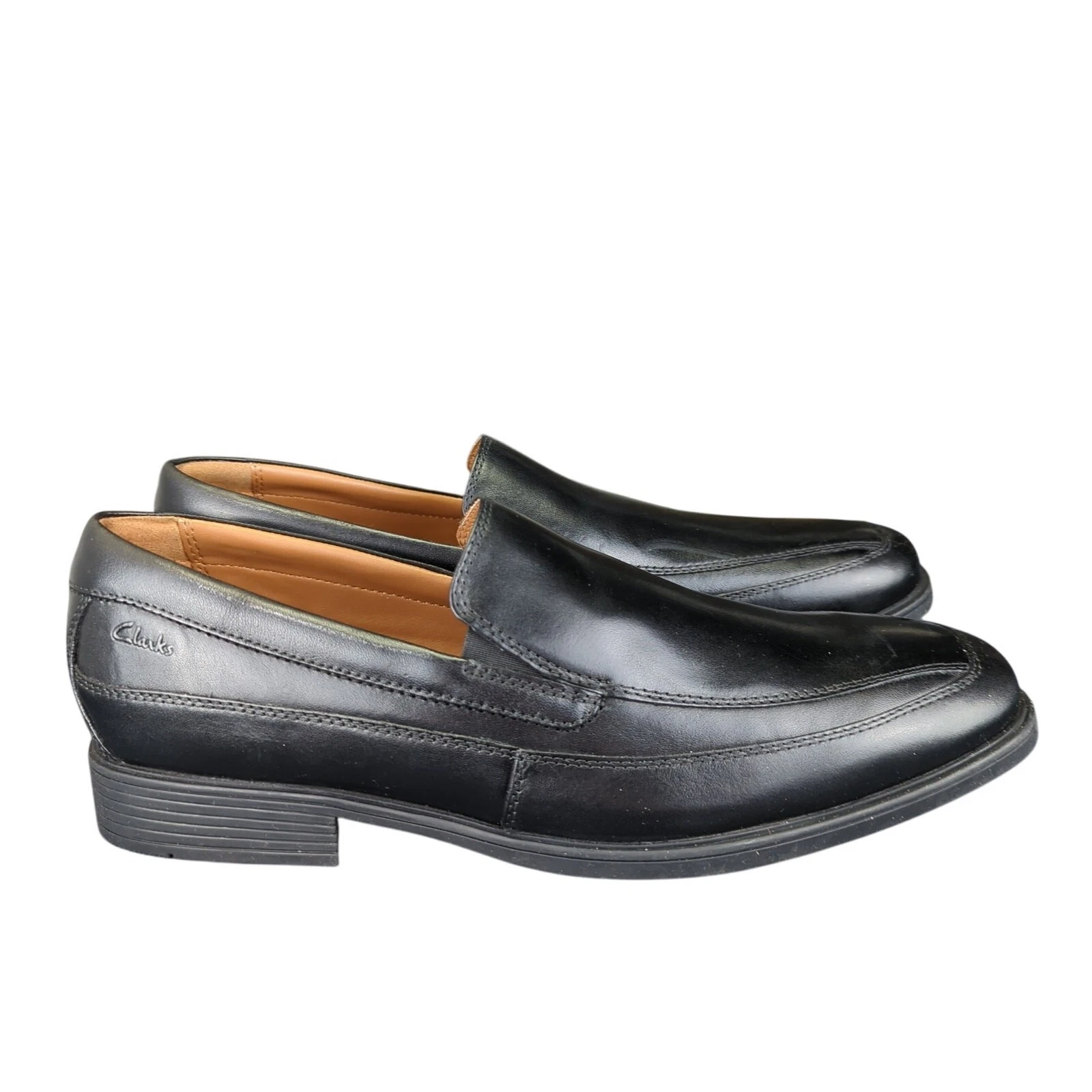 Mocassino Clarks Tilden Free slip on 21938 pelle nero uomo 10 scarpe eleganti larghe