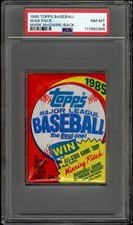 (1 of 1) 1985 Topps Baseball Wax Pack PSA 8 Mark McGwire USA RC Back (1 Exists)