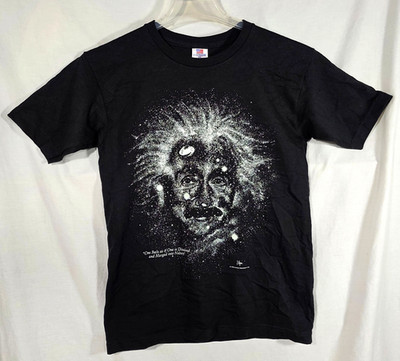 Vintage Albert Einstein Glow In The Dark Graphic T Shirt 1993 Cotton Expressions