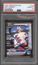 2023 Topps Now Matt Rempe Rookie RC #123 PSA 10 GEM MT New York Rangers