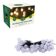 Gardenkraft 60 Globe Solar LED String Lights Warm White 10.8m Outdoor Waterproof