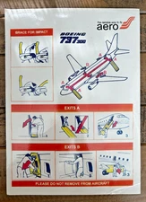 Aero Contractors - Fly Aero - Safety Information Card - Boeing 737 300 - Nigeria