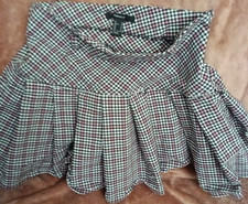 Forever 21 Girls Plaid Pleated Skirt Multicolor Short L Belt Loops