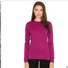 Smartwool Women’s Merino 250 Base Layer Crew Top-Festive Fuchsia Heather Large