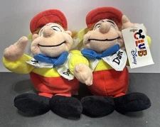 Vintage Club Disney Tweedle Dee Dum Plush Mini Beanbag Alice CLOSED Rare!!