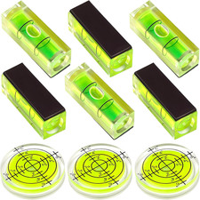 9 Pcs Small Bubble Spirit Level, Mini Magnetic Square Bubble Levels, Circular Sp