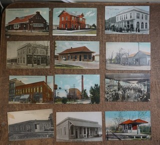 12 100 Year Old ELECTRIC TROLLEY INTERURBAN RY Stations IND POSTCARD LITHO LOT