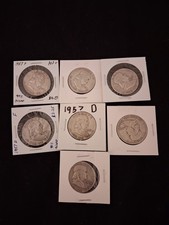 Lot of 7 90 Franklin Halfs Nice