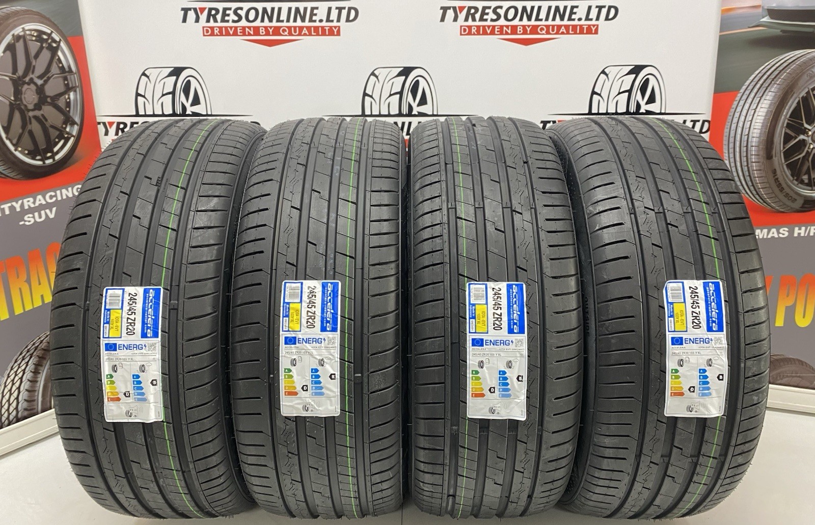 4 X 245 45 20 ACCELERA EVT 245/45ZR20 103Y XL BRAND NEW B RATED WET TYRE 2454520