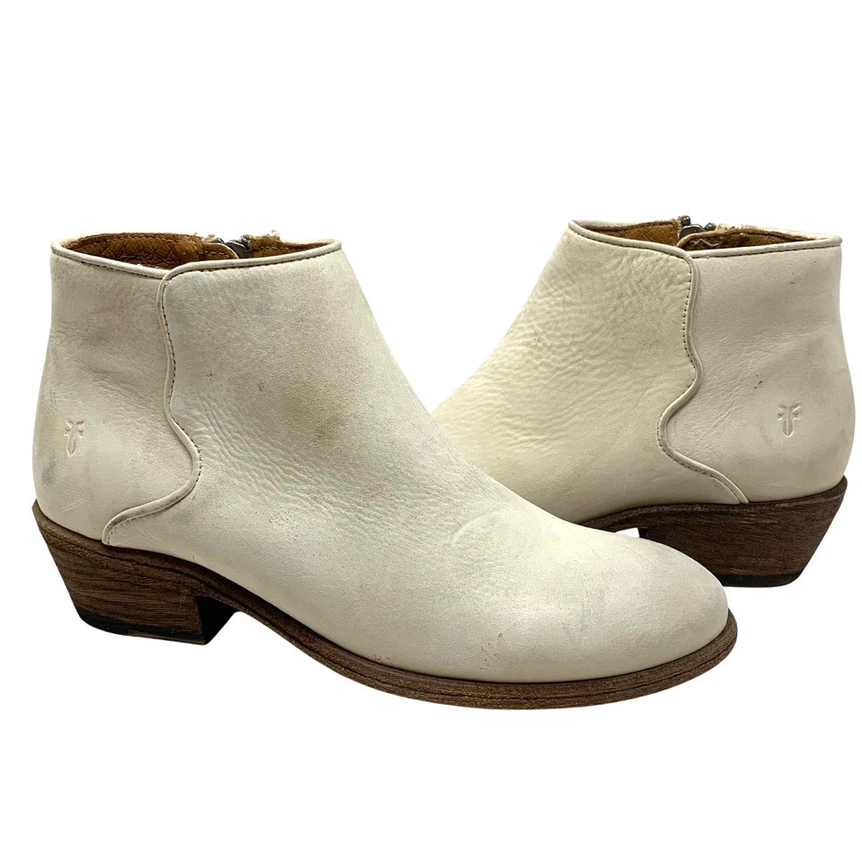 NUEVO Botines Frye Carson Piping Talla 6 Marfil Cuero de becerro Western Nuevos sin caja Foto 2 de 4
