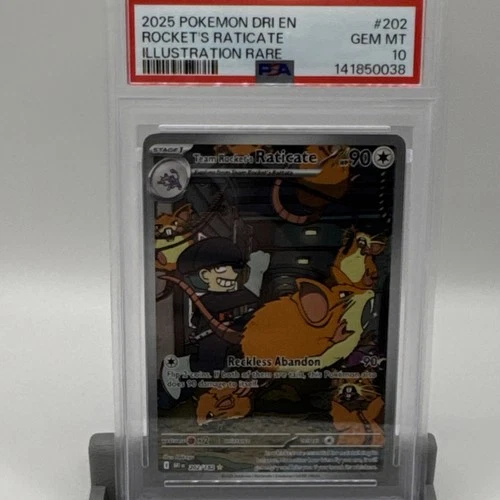 Pokémon Team Rocket's Raticate Illustration Rare Holo PSA 10 Sv10 202/182