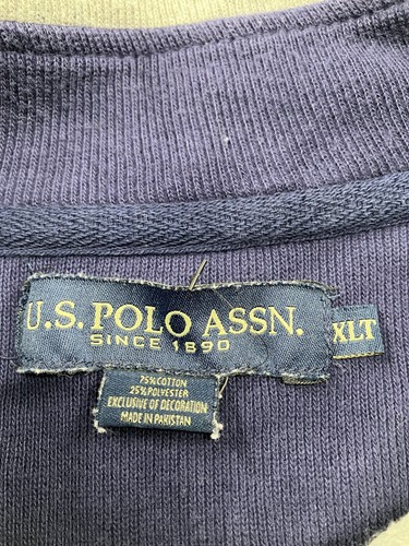 US Polo Assn Sweatshirt Mens Extra Large Tall XLT Gray Quarter Zip Pullover - Picture 6 of 17