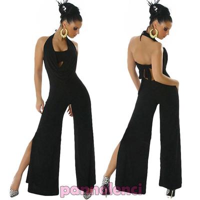 Overall Jumpsuit Dress With Split Nude Look Disco Gogo LI-9516 | eBay