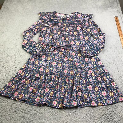 Boden Trim Detal Jersey Dress Womens UK12/US 8 Navy Floral Ruffle Pleated  Midi | eBay