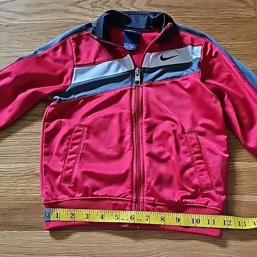 Nike Long Sleeve Full Zip Red Athletic Track Jacket wit Pockets Boy's Size 4 - Picture 9 of 12