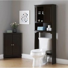 Brown Over The Toilet Shelf Bathroom Storage Cabinet Organizer Space Saver Unit