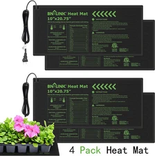 BN-LINK 4Pack Seedling Heat Mat Warm Hydroponic Heating Pad Waterproof 10" x 20"