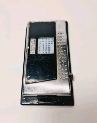 Vintage 50er Jahre Art Deco schwarz & silberfarben Metall Telefonnummer Index Buch