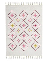 Teppich Baumwolle Beige Mit Geometrischem Muster Rechteckig 160 X 230 Cm Cavus