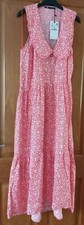 Zara Red/White Printed Dress With Oversized Collar Size L BNWT