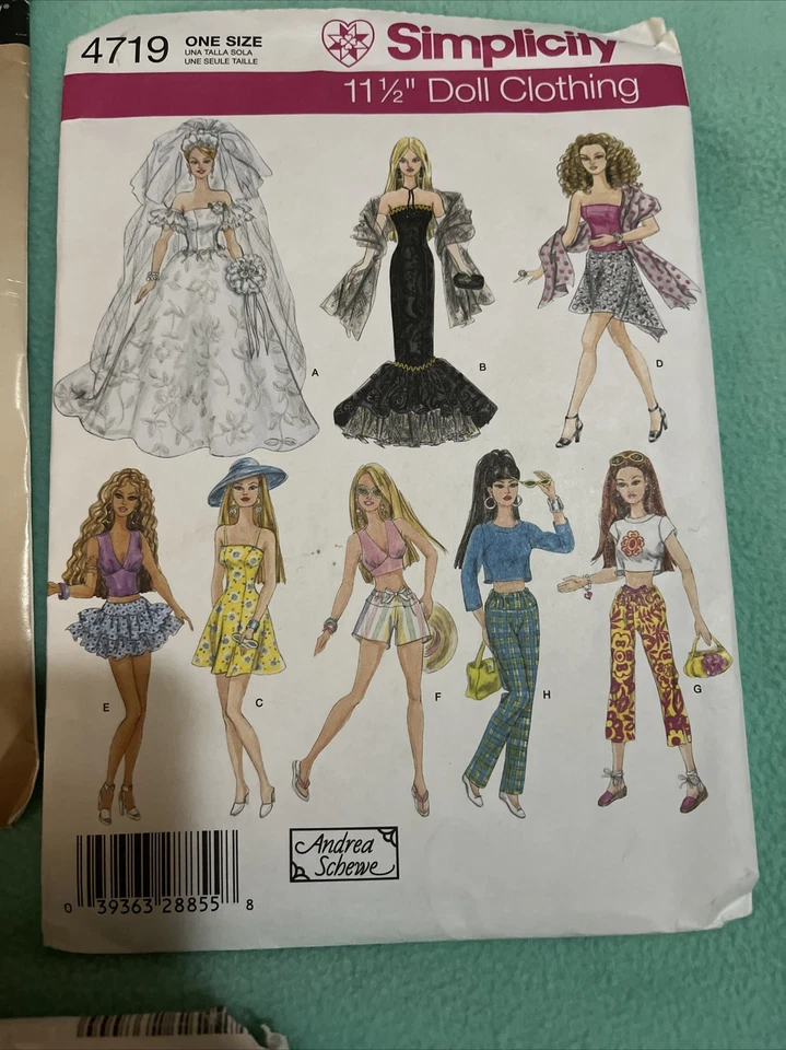 Mixed Lot of 5 Mccalls Simplicity Patterns , Doll Clothing ,capes , Skirts - Image 4 of 4